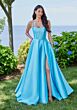 Mori Lee 49315 Slit Skirt Scoop Neckline Dress
