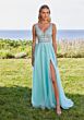 Mori Lee 49318 High Slit Double Waistband Dress