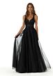 Mori Lee 49325 V-Neckline Glitter Tulle Dress