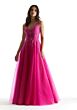 Mori Lee 49325 V-Neckline Glitter Tulle Dress