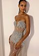 Mori Lee 49329 Slit Skirt Sweetheart Neck Illusion Dress