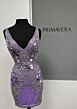 Primavera Couture 3702 Backless V-Neck Embellished Dress