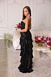 Ava Presley 47103 Strapless Ruched Bodice Ruffle Skirt Dress