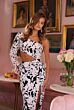 Ava Presley 40074 One-Shoulder Long Sleeve Sequin Dress