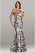 Feriani Couture 18410 Off The Shoulder Faux Wrap Dress