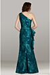 Feriani Couture 18443 One Shoulder Ruffle Slit Dress