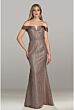 Feriani Couture 18491 Off The Shoulder Notched Neckline Dress
