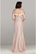 Feriani Couture 18491 Off The Shoulder Notched Neckline Dress