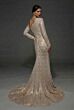 Alyce Paris 55036 Beaded Long Sleeve Fitted Espresso Dress