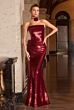 LaDivine J905 Straight Neckline Sequin Dress