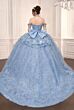 LaDivine 15742 Light Blue Back Bow 2-Way Skirt XV Anos Dress