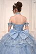 LaDivine 15742 Light Blue Back Bow 2-Way Skirt XV Anos Dress