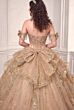 LaDivine 15743 Plunging Off The Shoulder Mocha Gold Sweet 16 Gown