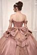LaDivine 15745 Satin Back Bow Corset Bodice Vestido XV