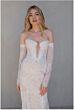 Locket 16158 Claire Removable Sleeves Fit and Flare Wedding Dress