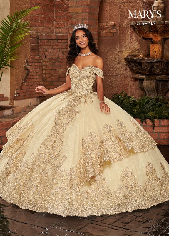white and gold quinceanera dresses