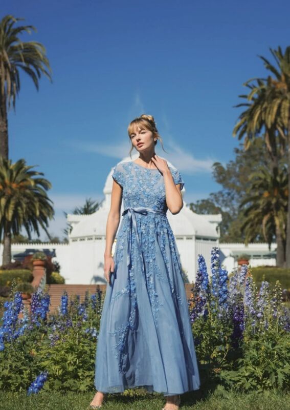 Mac Duggal 14521 Jewel Illusion Neckline Floral Embroidered Dress