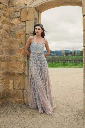 Mac Duggal 10106 Square Neck Beaded A-Line Dress