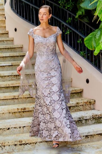 Ivonne D Exclusively for Mon Cheri 122D65 Off The Shoulder Lace Dress