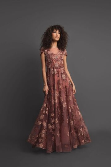 Mac Duggal 20294 Cap Sleeve Embroidered Dress