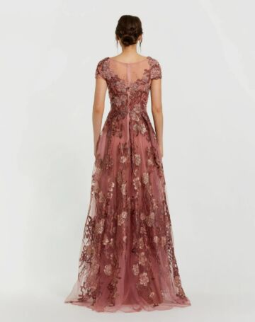 Mac Duggal 20294 Cap Sleeve Embroidered Dress