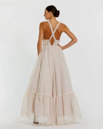 Mac Duggal 20747 Cross Back High Low Dress