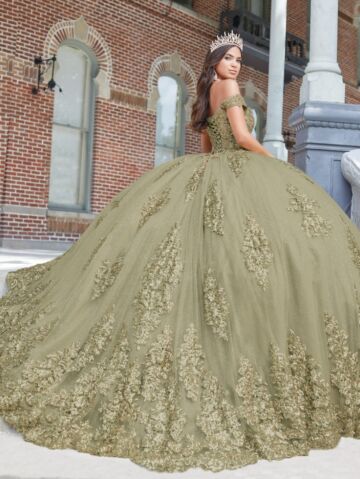 House of Wu 26042 Sequin Lace Off The Shoulder Quinceanera Dress