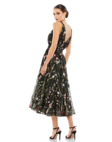 Mac Duggal 26557 V-Neck Embroidered Dress