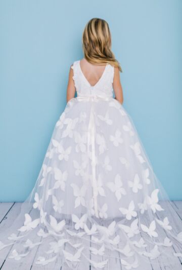 Rosebud 5134 Panel Train Flower Girl Dress
