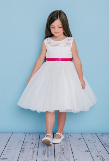Rosebud 5136 Illusion Neckline Flower Girl Dress
