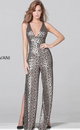 Jovani 8112 Animal Print Jumpsuit