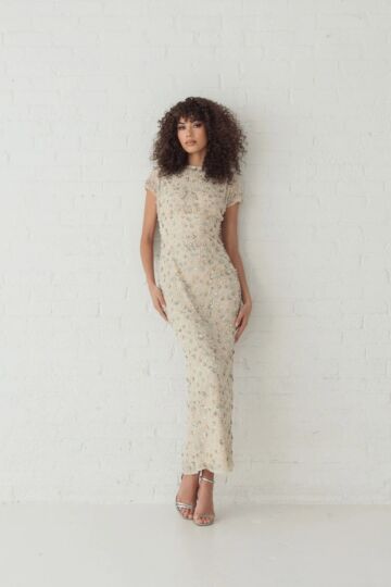 Mac Duggal 94205 Bateau Neck Back Slit Beaded Dress