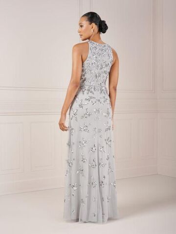 Adrianna Papell 40431 Jewel Neckline Floral Dress - Stock Only