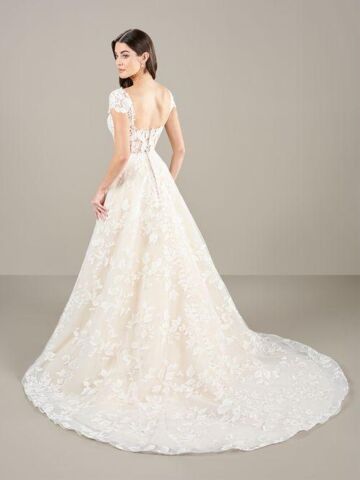 Adrianna Papell 31282 Square Back Cap Sleeve Wedding Gown