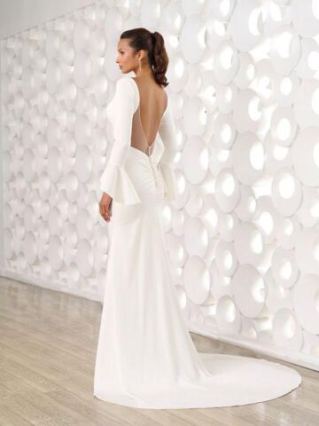 Adrianna Papell 31289 Illusion Cutout Open Back Wedding Gown