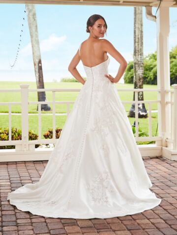 Adrianna Papell 31222 Button Back Strapless Wedding Gown