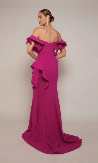 Alyce Paris 27643 Rosette Sleeve Off The Shoulder Evening Gown