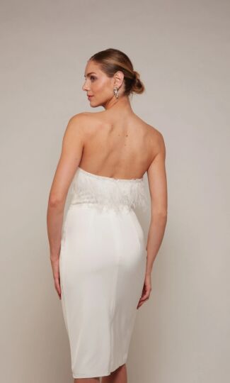 Alyce Paris 70028 Feather Neckline Short Wedding Dress