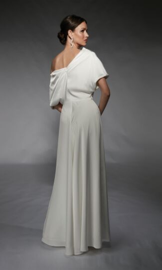 Alyce Paris 70072 Drape Asymmetric Neck Wide-Leg Wedding Jumpsuit