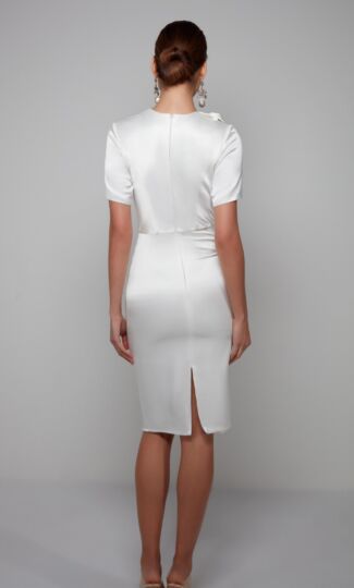Alyce Paris 70009 Short Sleeve Back Slit Bridal Dress