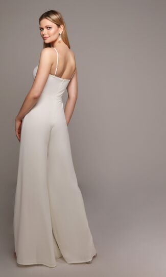 Alyce Paris 70022 Spaghetti Strap Wide-Leg Bridal Jumpsuit