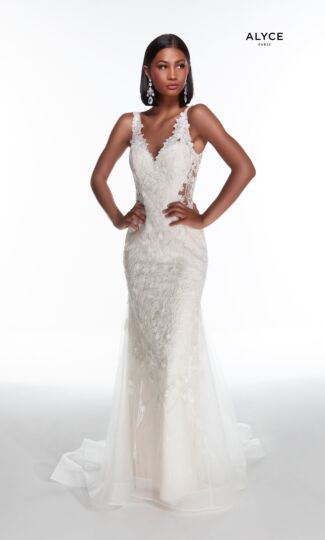Alyce Paris 7017 Illusion Side Lace Wedding Dress
