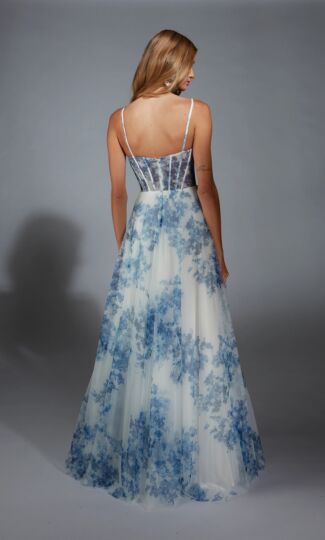 Alyce Paris 61752 High Slit Floral Corset Dress
