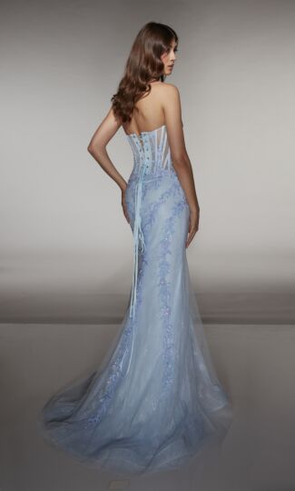 Alyce Paris 62036 Corset Top Lace-Up Back Dress