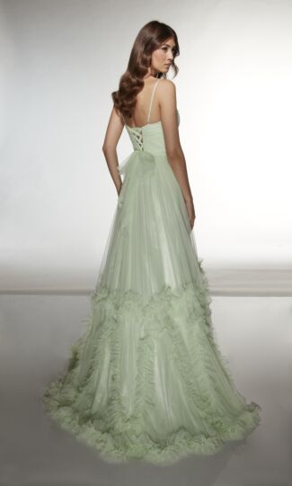 Alyce Paris 62043 Sweetheart Neck Ruffle Hem Dress
