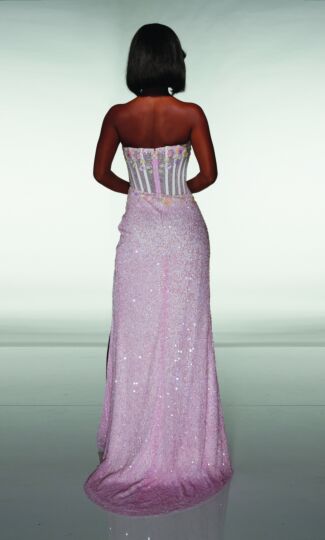 Alyce Paris 62047 Scoop Neck Beaded Draped Skirt Dress