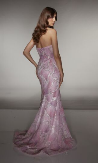 Alyce Paris 62049 Strapless Beaded Corset Bodice Dress