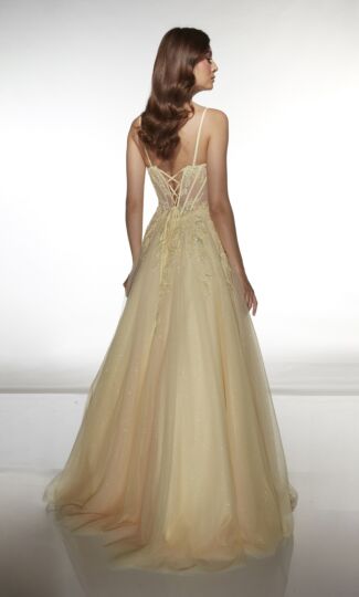 Alyce Paris 62061 Spaghetti Strap Plunging Neck Dress