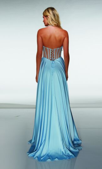 Alyce Paris 62064 Sheer Bodice High Slit Dress