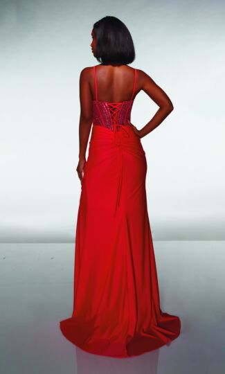 Alyce Paris 62088 Draped Skirt Ruched Derriere Dress